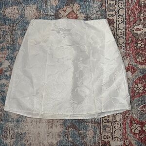 For Love And Lemons White Jacquard Floral Mini Skirt